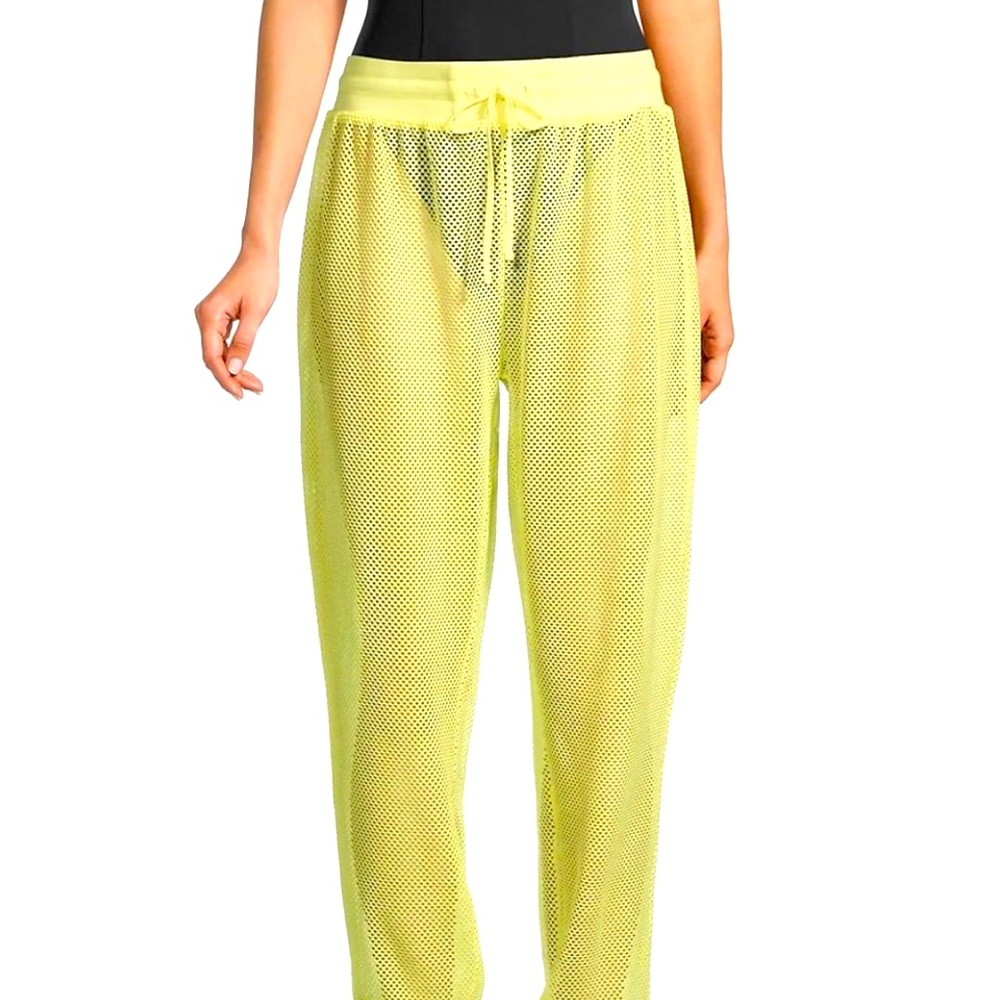 Blanc Noir Yellow Mesh Swim coverup pants